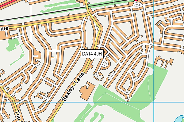 DA14 4JH map - OS VectorMap District (Ordnance Survey)