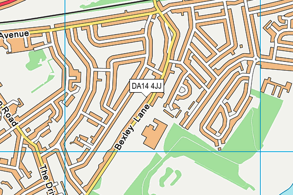 DA14 4JJ map - OS VectorMap District (Ordnance Survey)