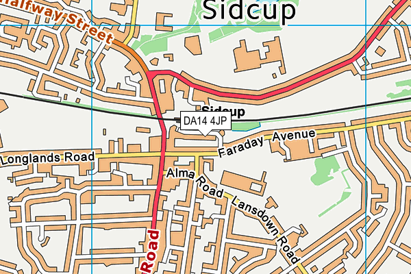 DA14 4JP map - OS VectorMap District (Ordnance Survey)