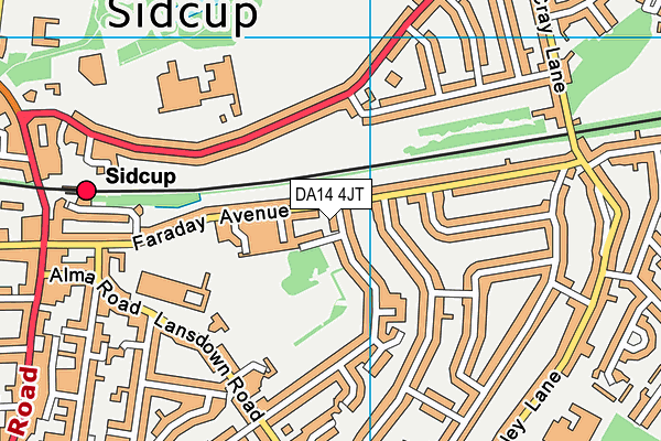 DA14 4JT map - OS VectorMap District (Ordnance Survey)