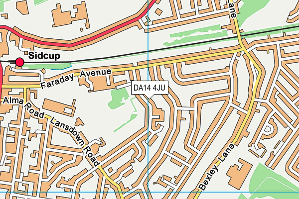 DA14 4JU map - OS VectorMap District (Ordnance Survey)