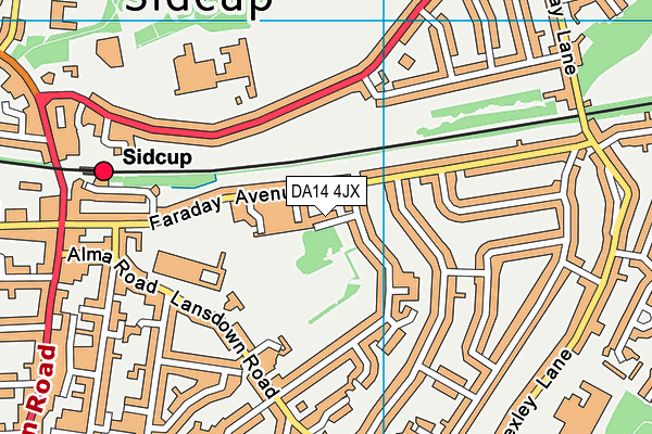 DA14 4JX map - OS VectorMap District (Ordnance Survey)