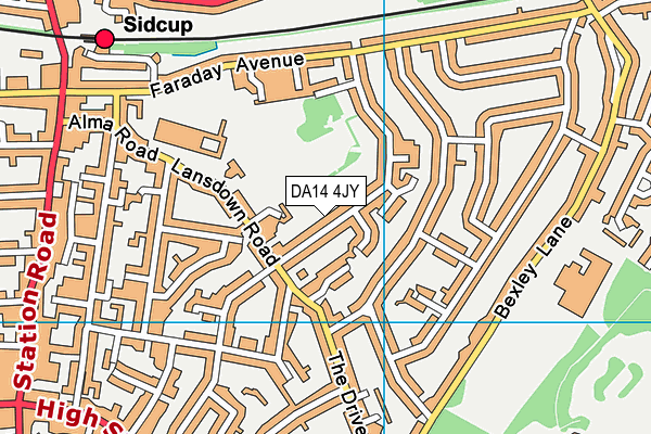 DA14 4JY map - OS VectorMap District (Ordnance Survey)