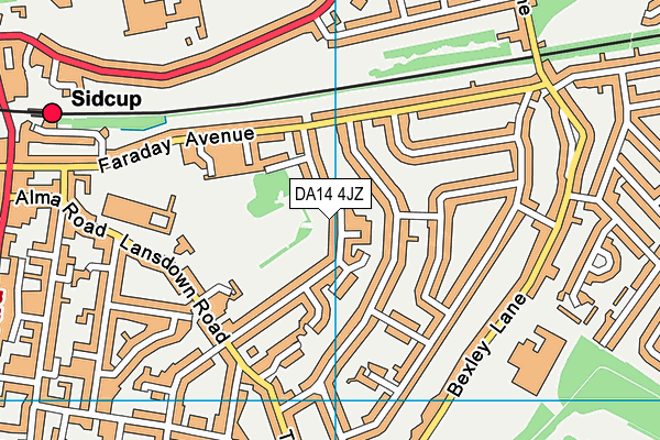 DA14 4JZ map - OS VectorMap District (Ordnance Survey)