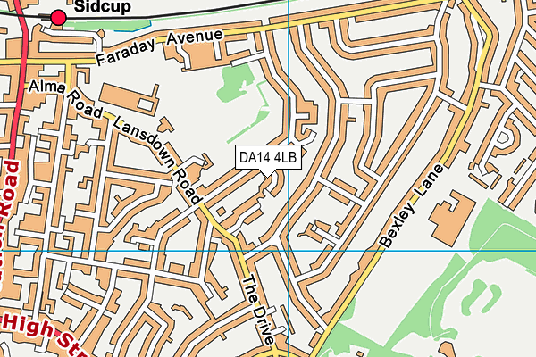 DA14 4LB map - OS VectorMap District (Ordnance Survey)