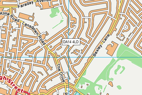 DA14 4LD map - OS VectorMap District (Ordnance Survey)