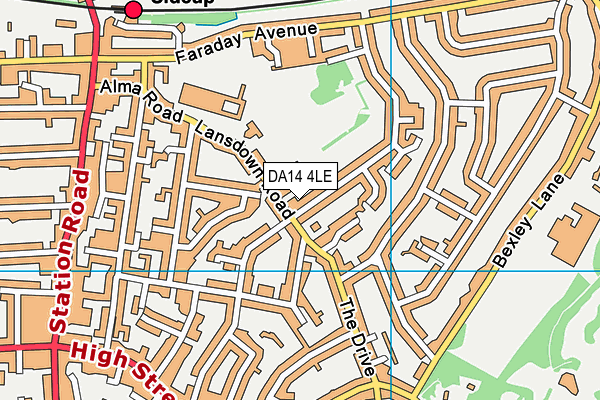 DA14 4LE map - OS VectorMap District (Ordnance Survey)