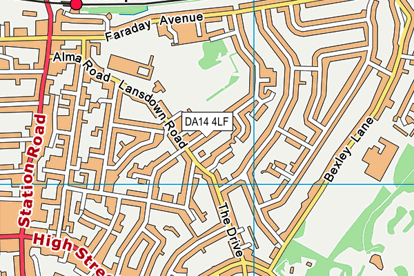DA14 4LF map - OS VectorMap District (Ordnance Survey)