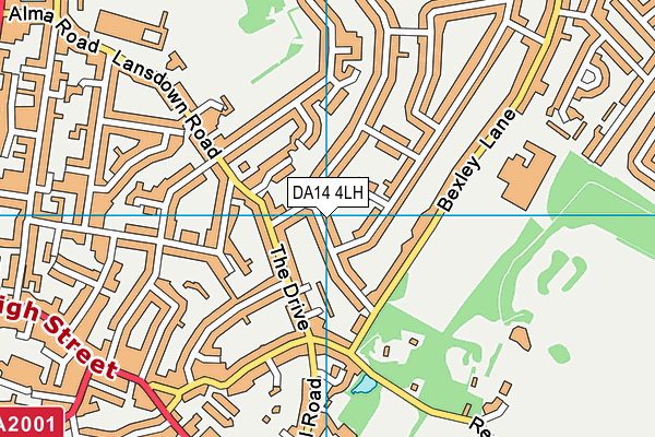 DA14 4LH map - OS VectorMap District (Ordnance Survey)