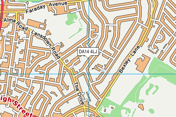 DA14 4LJ map - OS VectorMap District (Ordnance Survey)