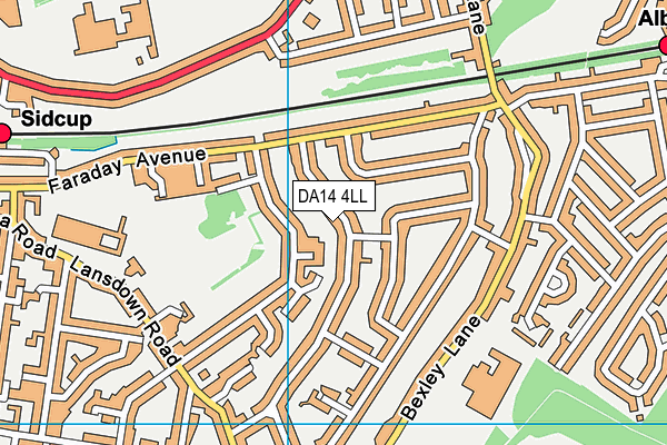 DA14 4LL map - OS VectorMap District (Ordnance Survey)