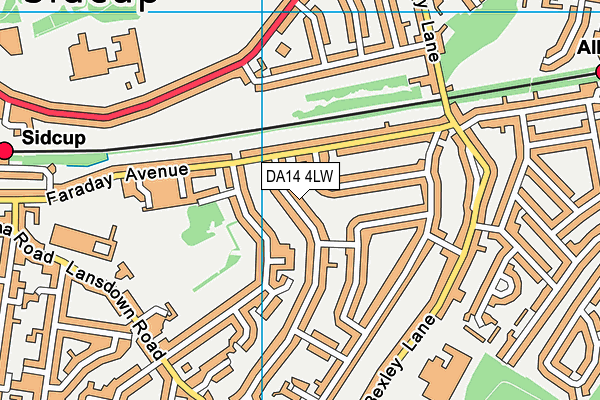 DA14 4LW map - OS VectorMap District (Ordnance Survey)