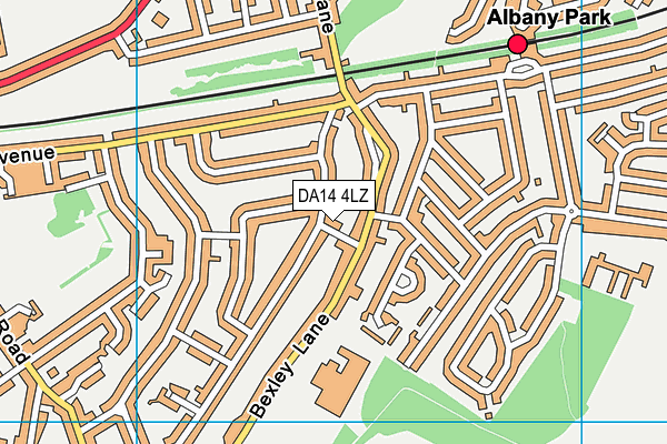 DA14 4LZ map - OS VectorMap District (Ordnance Survey)