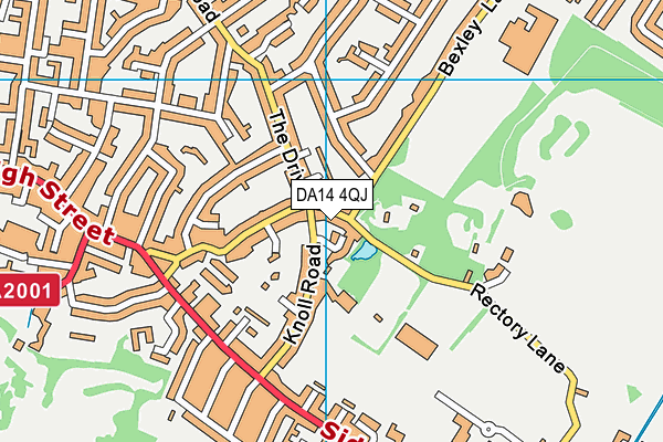 DA14 4QJ map - OS VectorMap District (Ordnance Survey)
