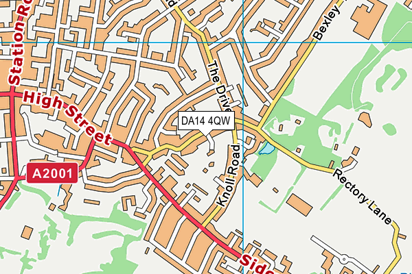 DA14 4QW map - OS VectorMap District (Ordnance Survey)