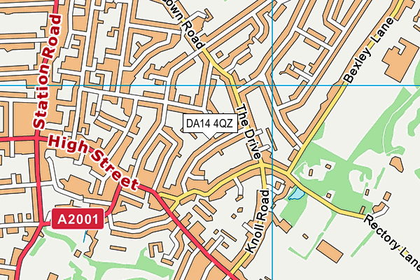 DA14 4QZ map - OS VectorMap District (Ordnance Survey)