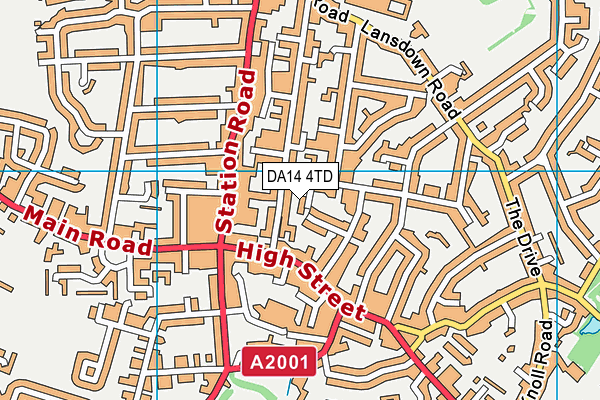 DA14 4TD map - OS VectorMap District (Ordnance Survey)