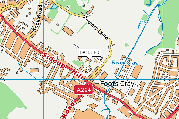 Foots Cray Lions map (DA14 5ED) - OS VectorMap District (Ordnance Survey)