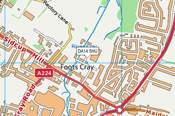 DA14 5HU map - OS VectorMap District (Ordnance Survey)