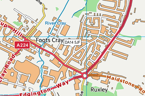 DA14 5JF map - OS VectorMap District (Ordnance Survey)