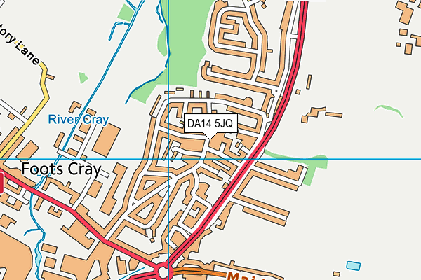 DA14 5JQ map - OS VectorMap District (Ordnance Survey)