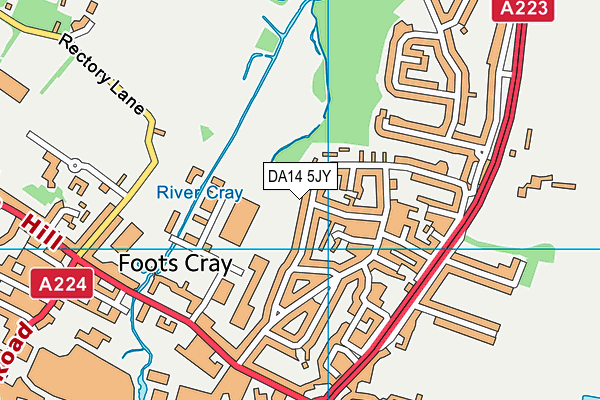 DA14 5JY map - OS VectorMap District (Ordnance Survey)