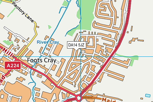 DA14 5JZ map - OS VectorMap District (Ordnance Survey)