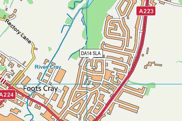 DA14 5LA map - OS VectorMap District (Ordnance Survey)