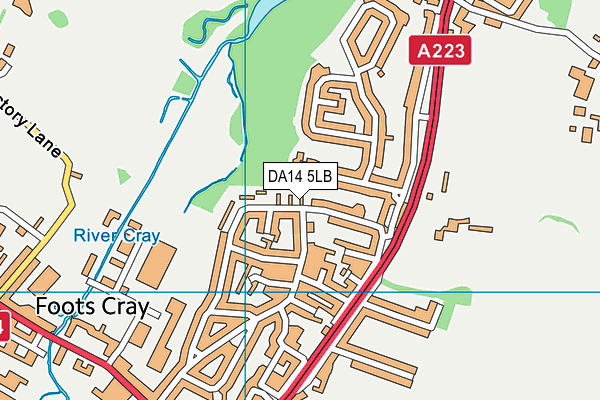DA14 5LB map - OS VectorMap District (Ordnance Survey)