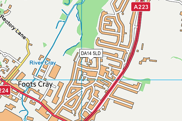 DA14 5LD map - OS VectorMap District (Ordnance Survey)