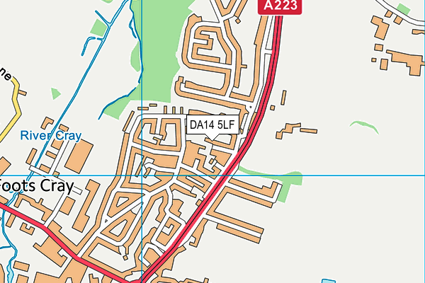 DA14 5LF map - OS VectorMap District (Ordnance Survey)