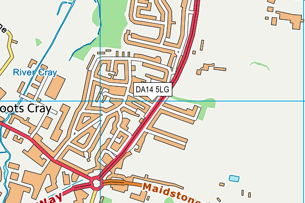 DA14 5LG map - OS VectorMap District (Ordnance Survey)