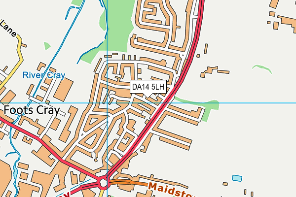 DA14 5LH map - OS VectorMap District (Ordnance Survey)