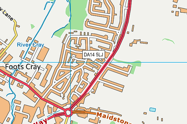 DA14 5LJ map - OS VectorMap District (Ordnance Survey)