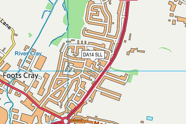 DA14 5LL map - OS VectorMap District (Ordnance Survey)