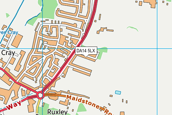 DA14 5LX map - OS VectorMap District (Ordnance Survey)
