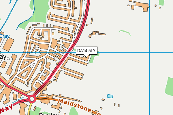 DA14 5LY map - OS VectorMap District (Ordnance Survey)