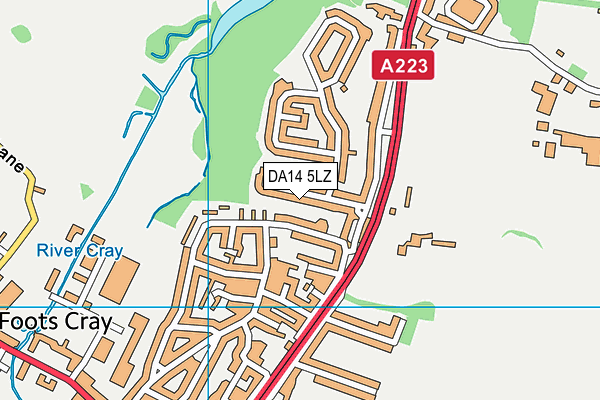 DA14 5LZ map - OS VectorMap District (Ordnance Survey)