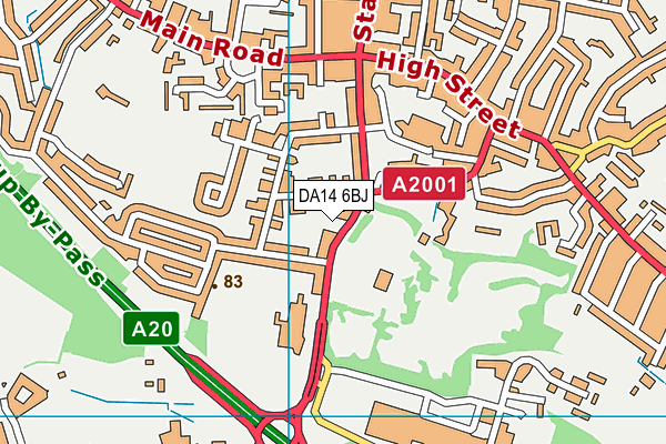 DA14 6BJ map - OS VectorMap District (Ordnance Survey)