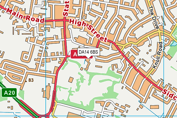 Sidcup Place map (DA14 6BS) - OS VectorMap District (Ordnance Survey)