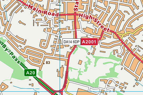 DA14 6DP map - OS VectorMap District (Ordnance Survey)