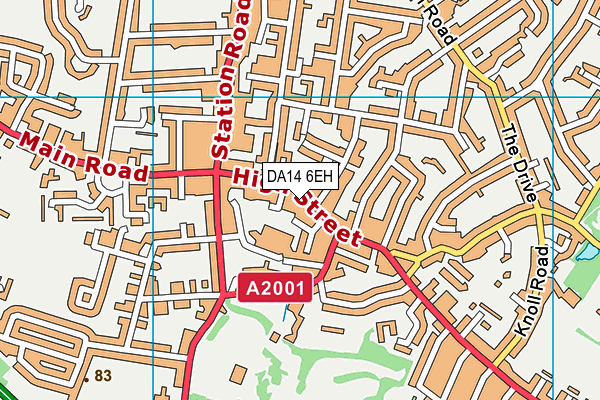 DA14 6EH map - OS VectorMap District (Ordnance Survey)