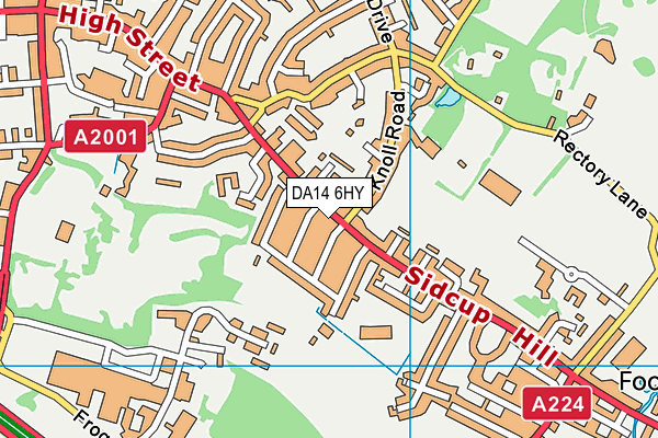 DA14 6HY map - OS VectorMap District (Ordnance Survey)