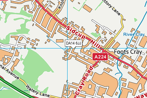 DA14 6JJ map - OS VectorMap District (Ordnance Survey)