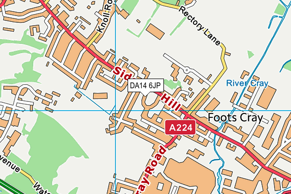 DA14 6JP map - OS VectorMap District (Ordnance Survey)