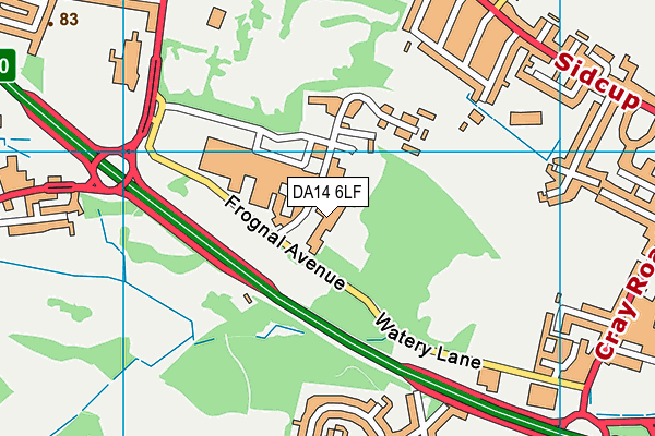 DA14 6LF map - OS VectorMap District (Ordnance Survey)