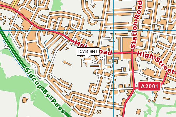 DA14 6NT map - OS VectorMap District (Ordnance Survey)