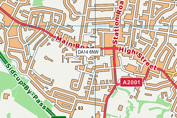 DA14 6NW map - OS VectorMap District (Ordnance Survey)