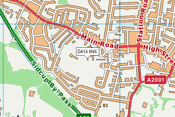 DA14 6NX map - OS VectorMap District (Ordnance Survey)