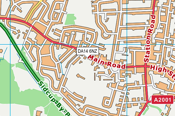 DA14 6NZ map - OS VectorMap District (Ordnance Survey)